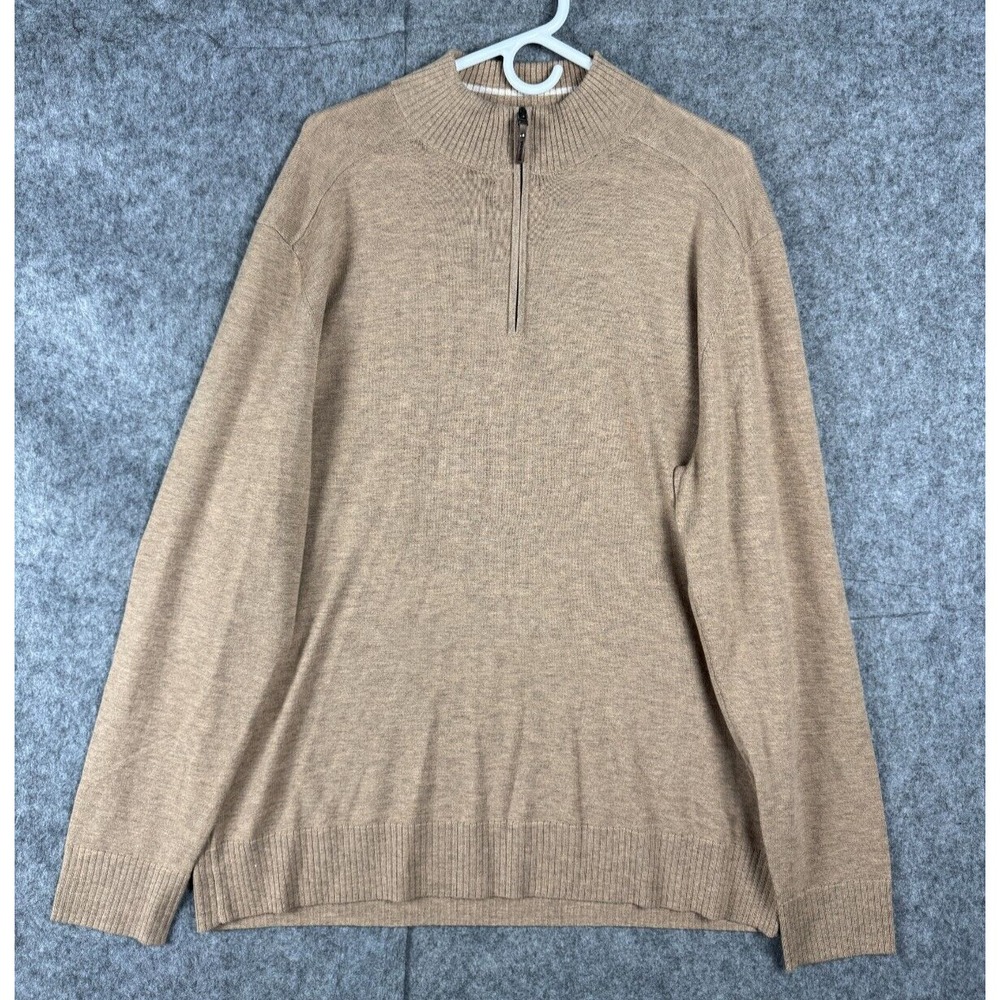 Smartwool Sparwood Half Zip Men's XL Beige Merino Wool Blend